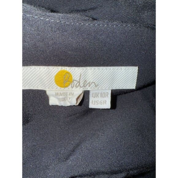 Boden Black Sleeveless Linen / Viscose Blend Smocked Detail Maxi Dress Size 6 - Picture 7 of 16